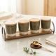 Spice Jar Set 4 Pcs With Wooden Stand